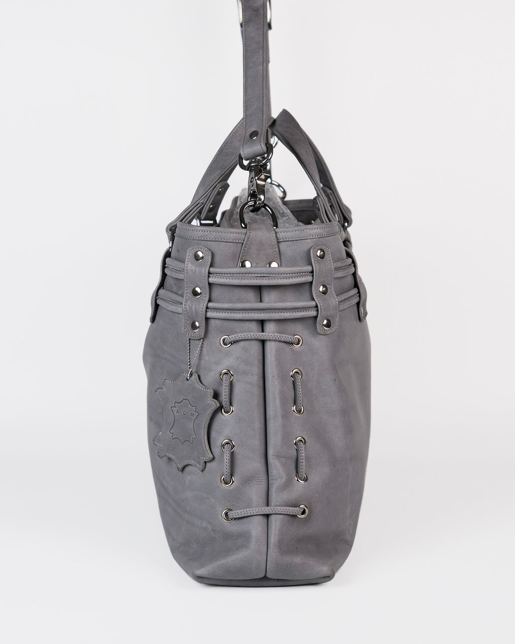 Braided Carryall Bag in Stone Grey