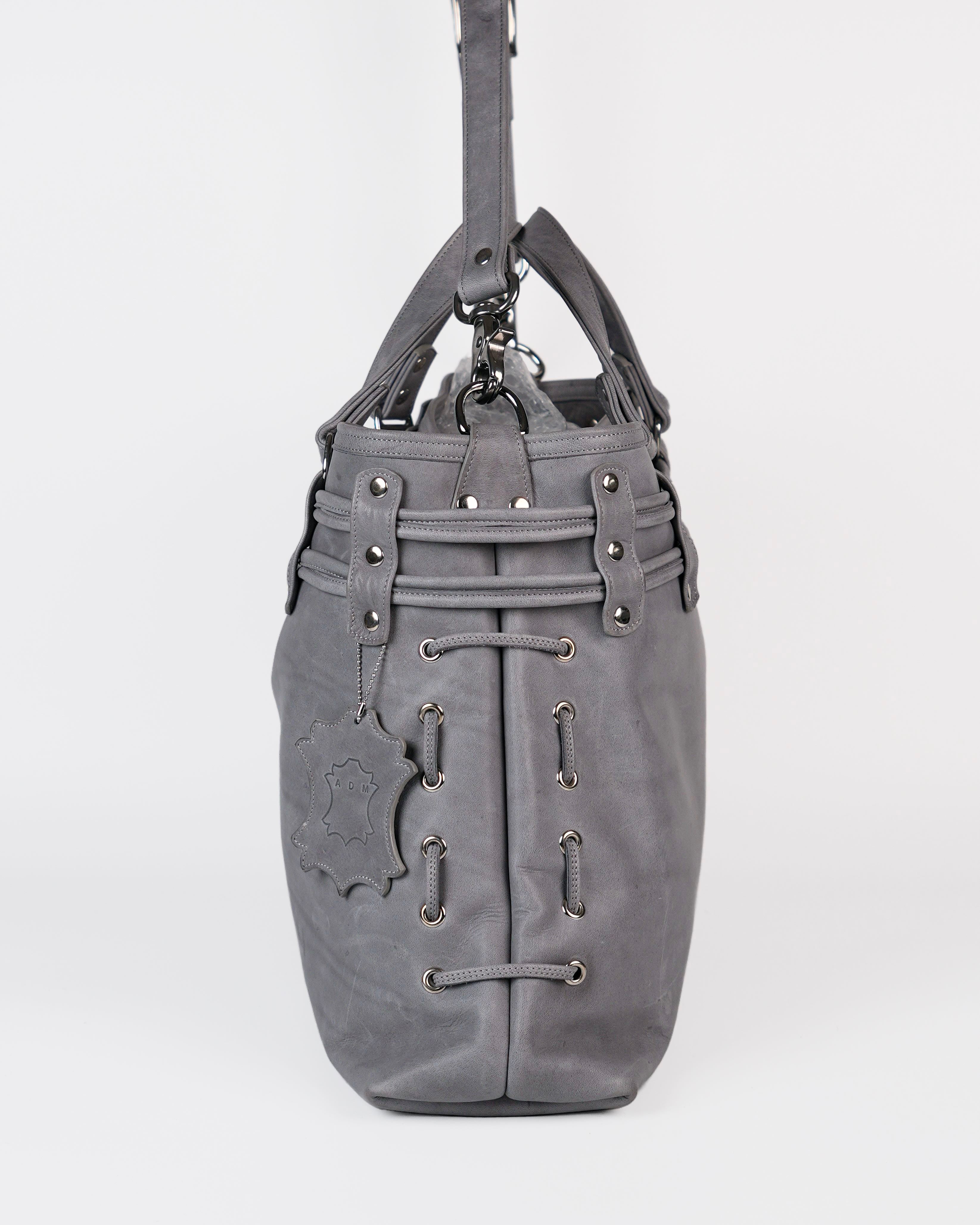 Braided Carryall Bag in Stone Grey