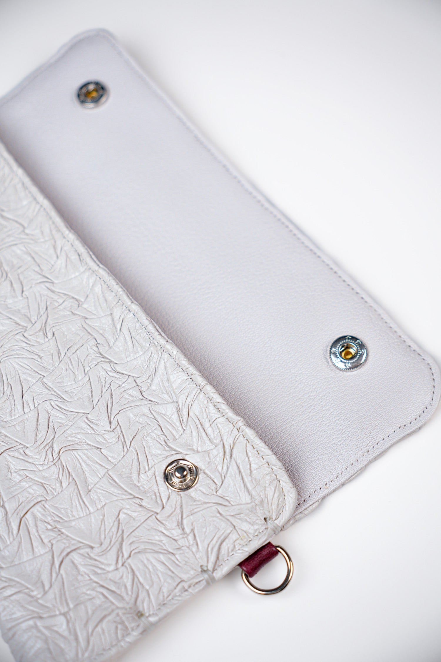 Extended Party Wallet in White Plissé