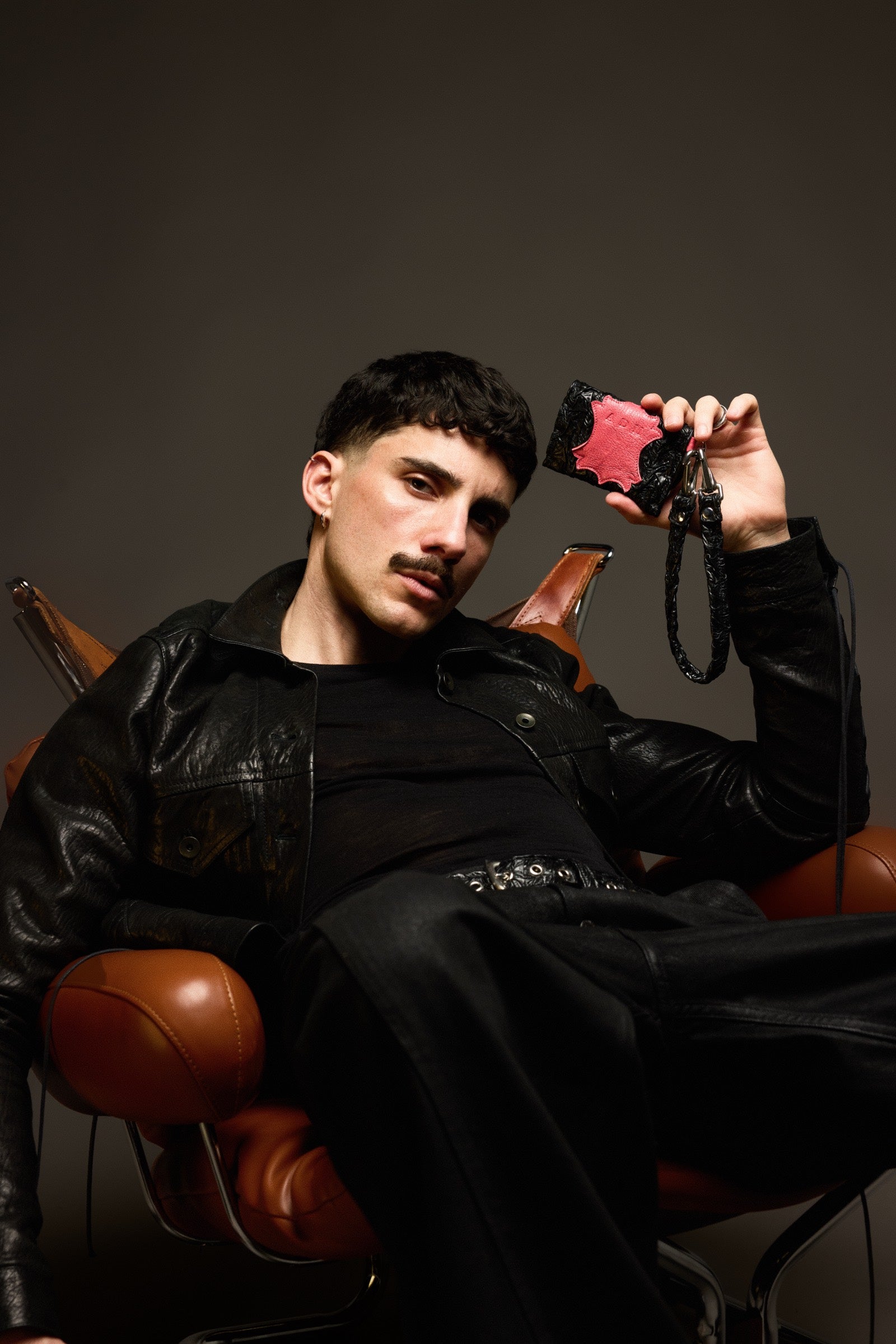 Mini Party Wallet in Black/Pink Plissé