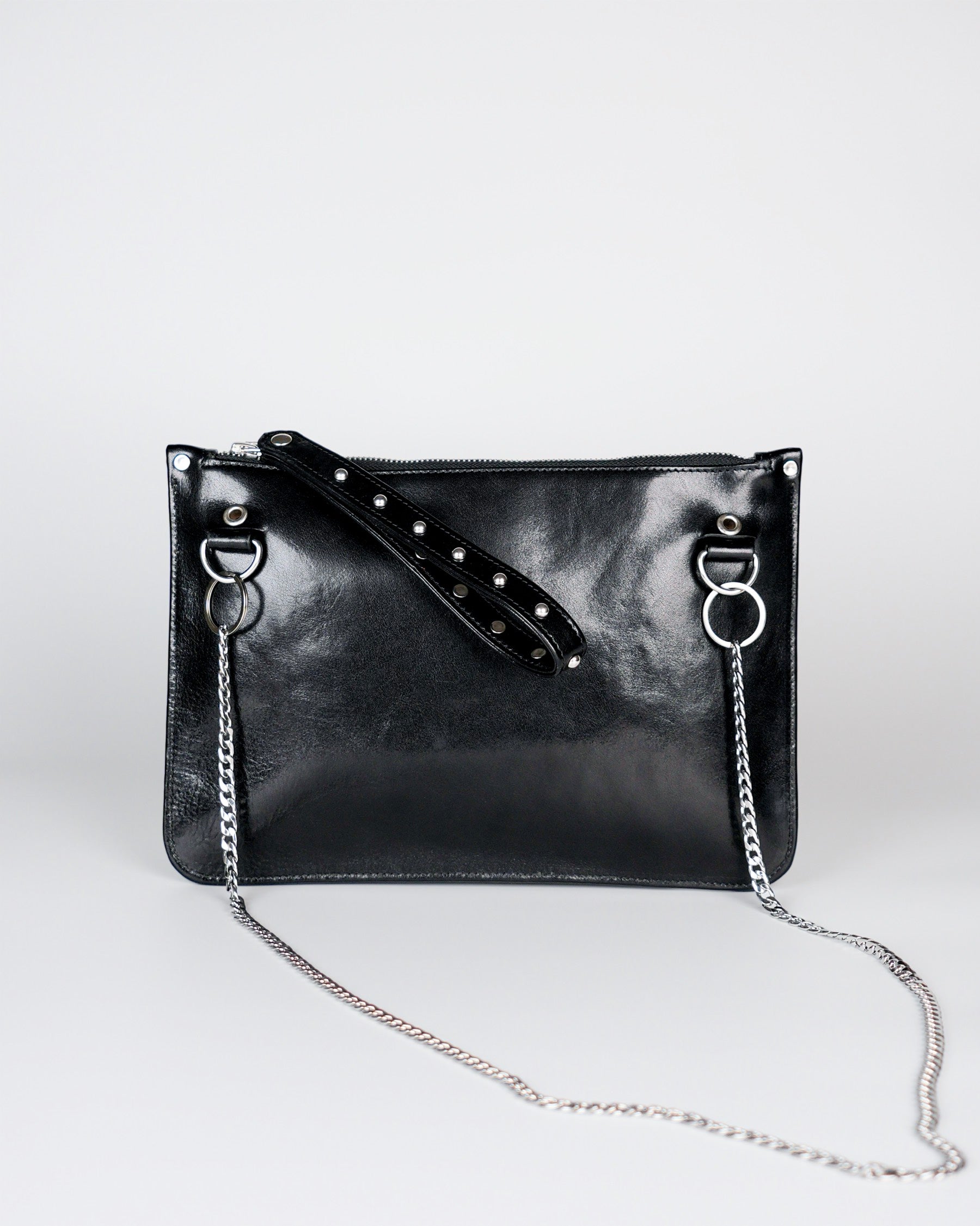 Chained Zip Pouch in Black