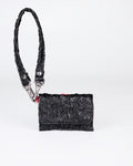 Mini Party Wallet in Black/Pink Plissé
