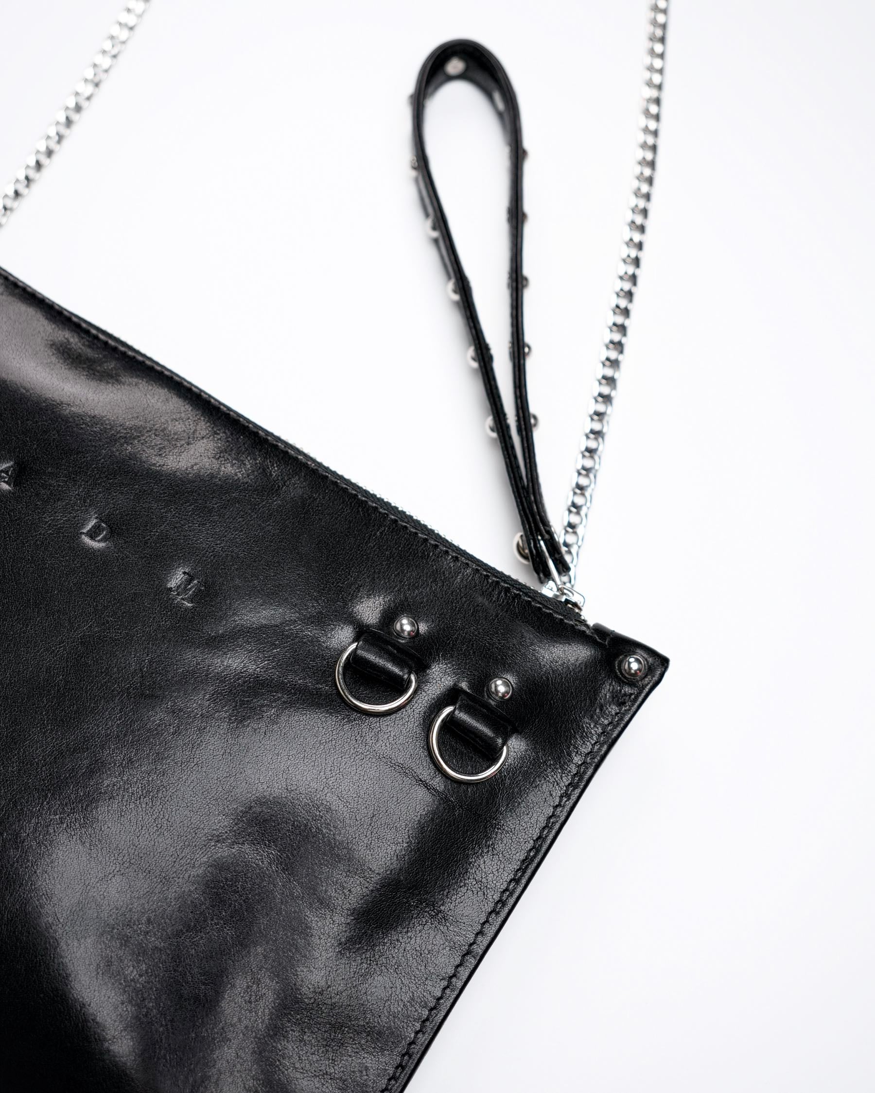 Chained Zip Pouch in Black