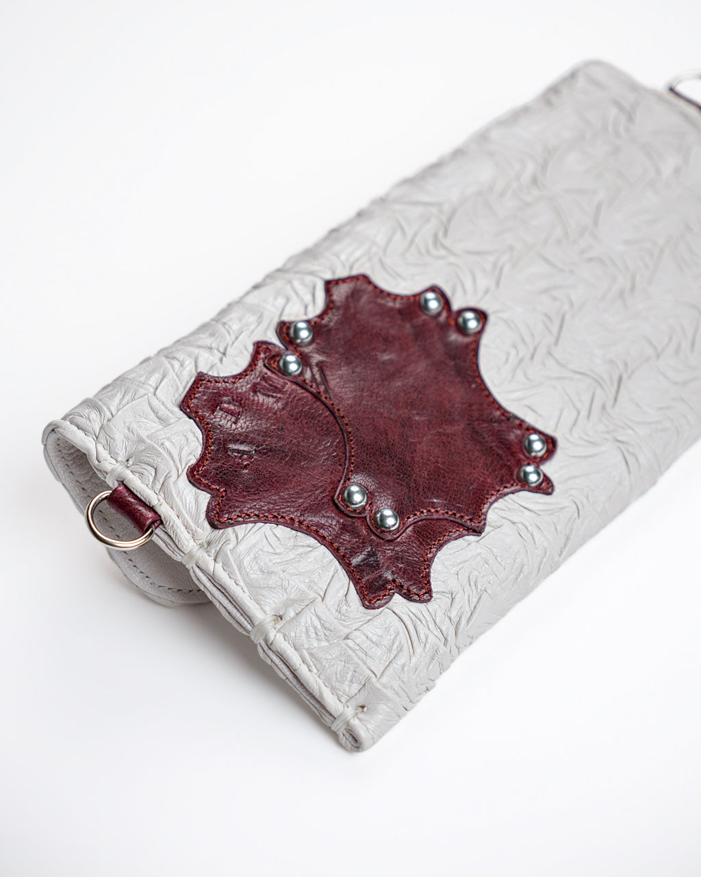 Extended Party Wallet in White Plissé