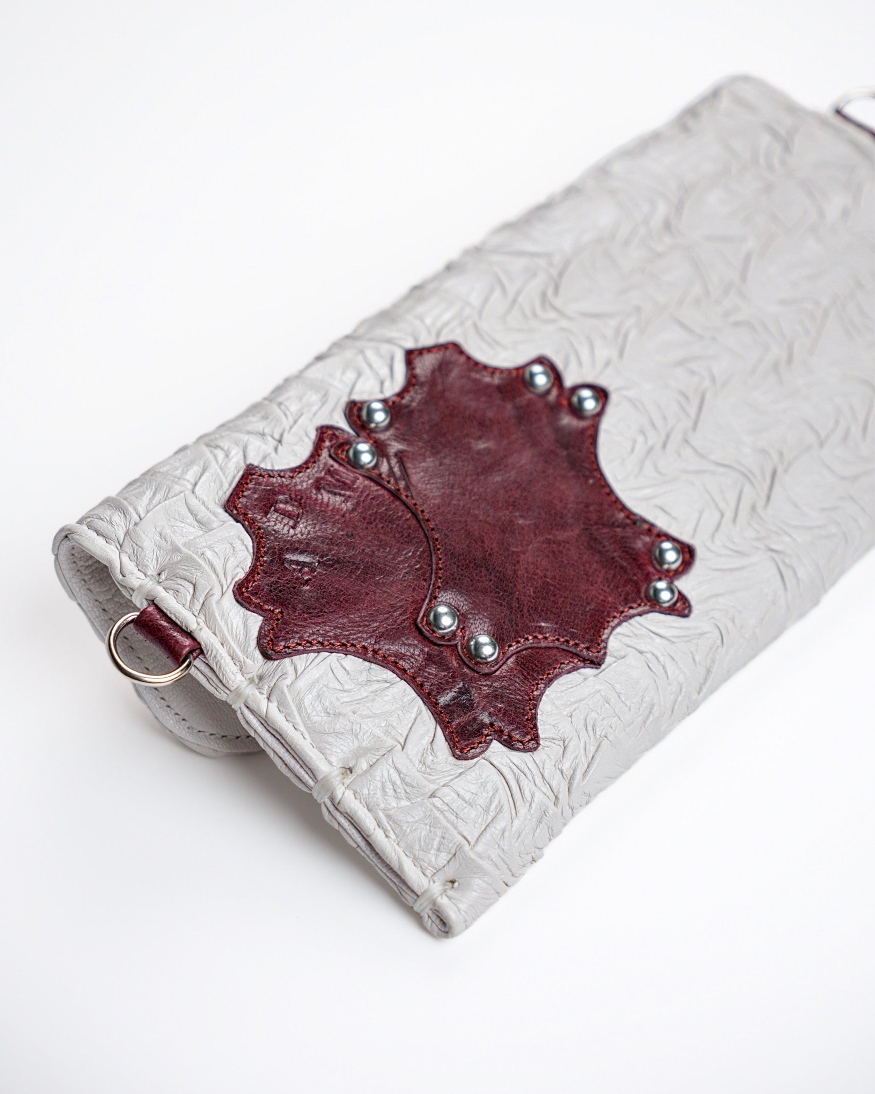 Extended Party Wallet in White Plissé