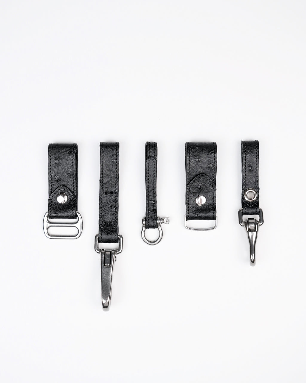 Removable Belt Charms in Black Ostrich
