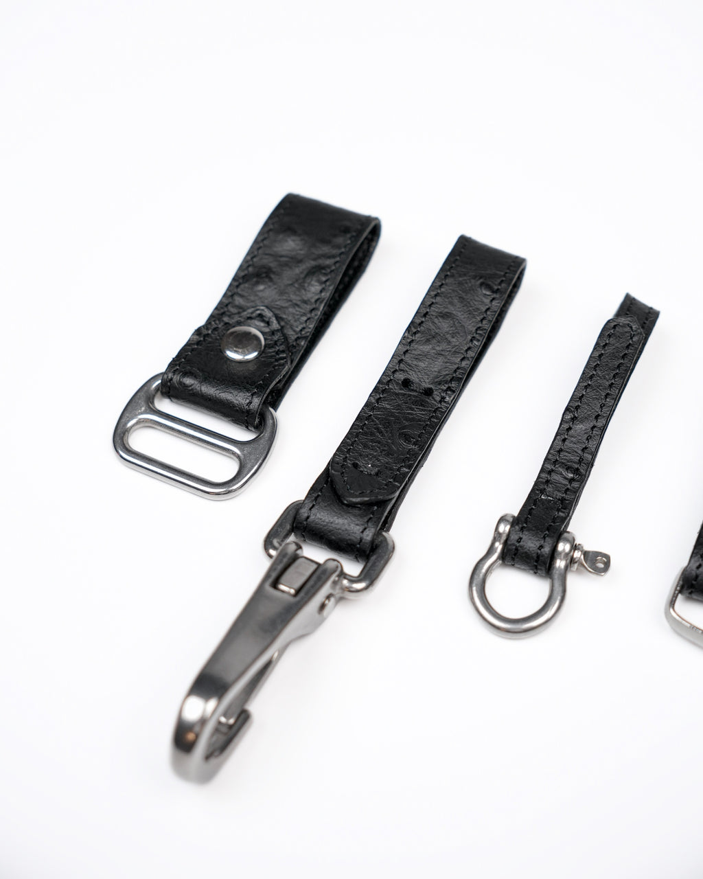 Removable Belt Charms in Black Ostrich