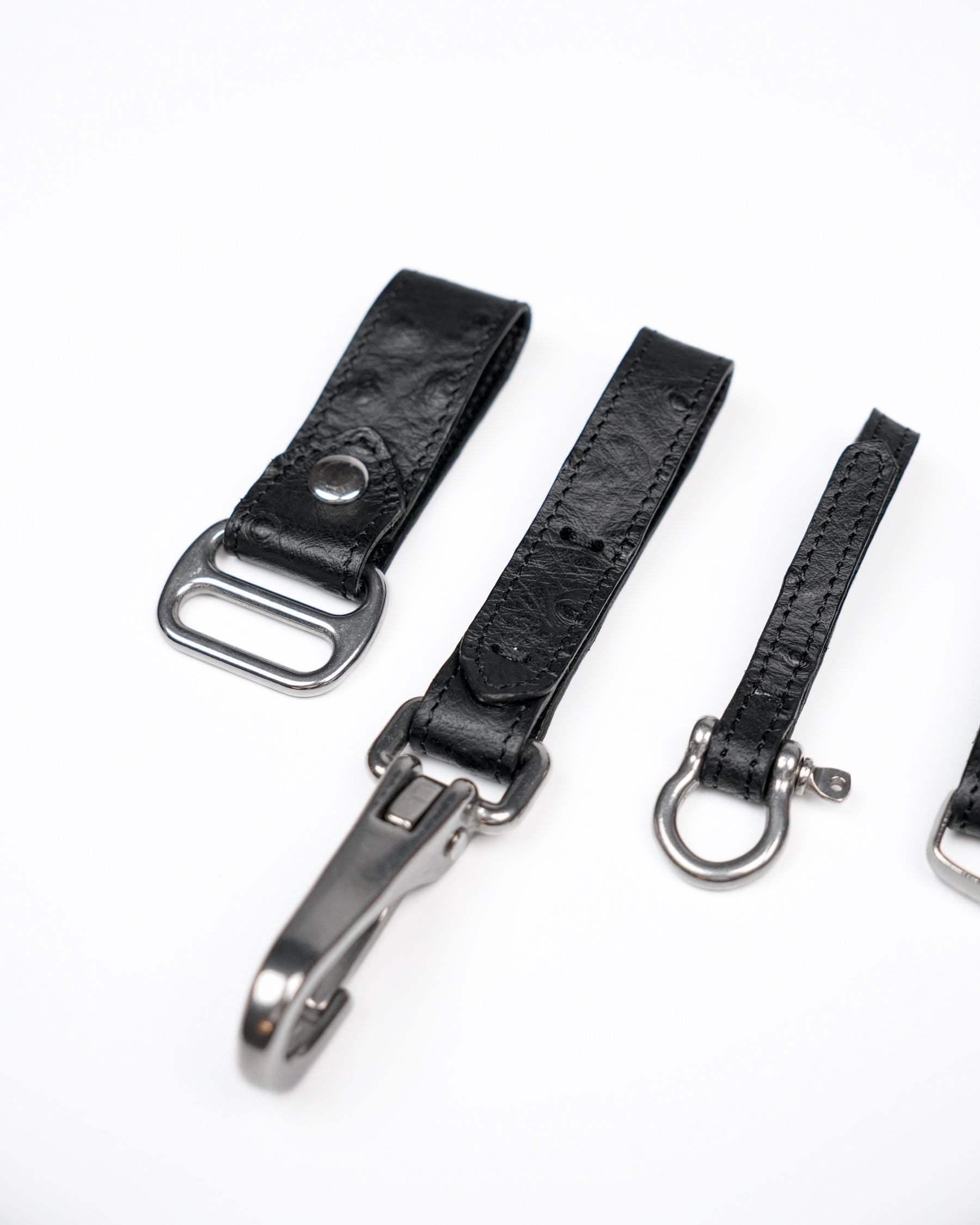 Removable Belt Charms in Black Ostrich