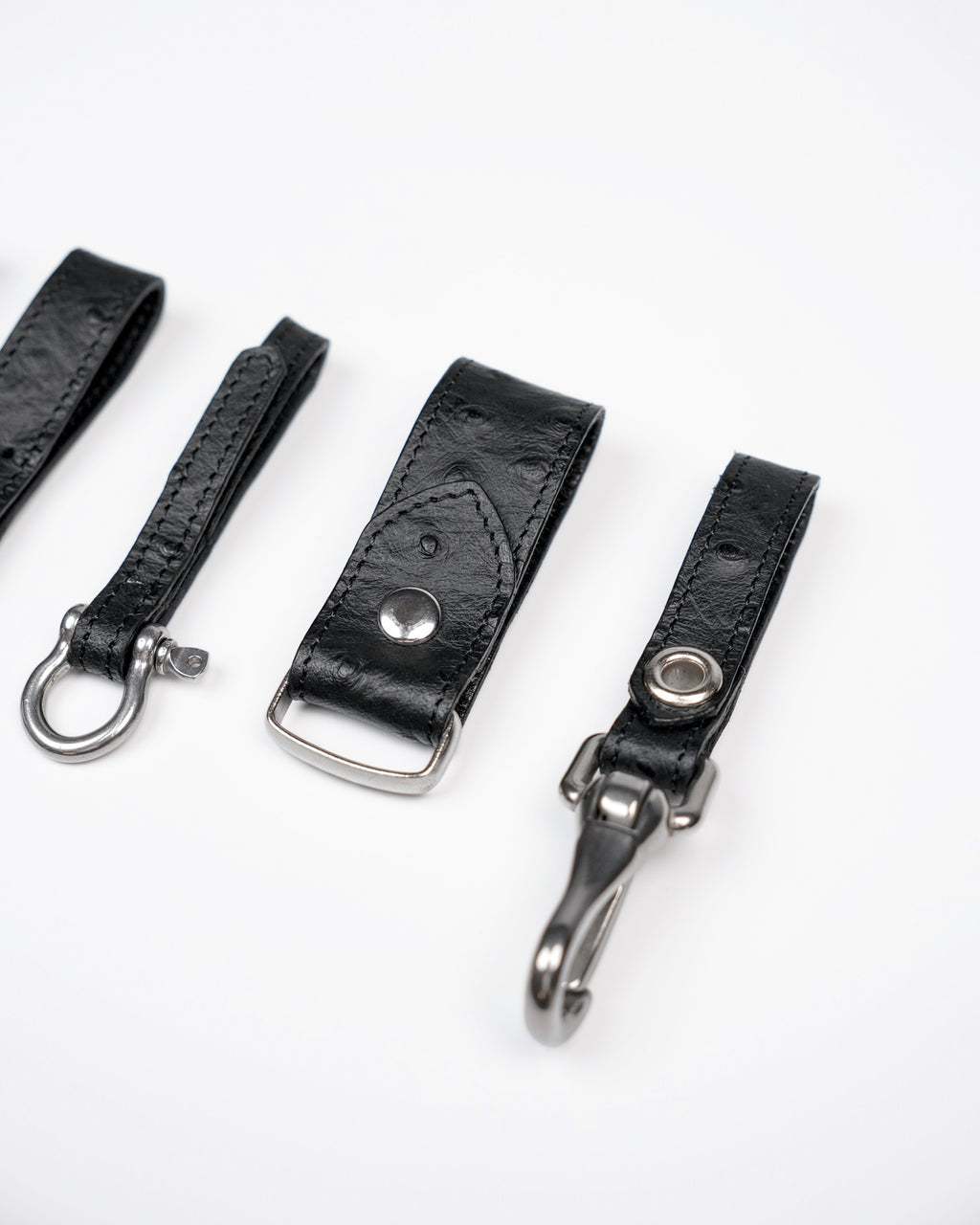 Removable Belt Charms in Black Ostrich
