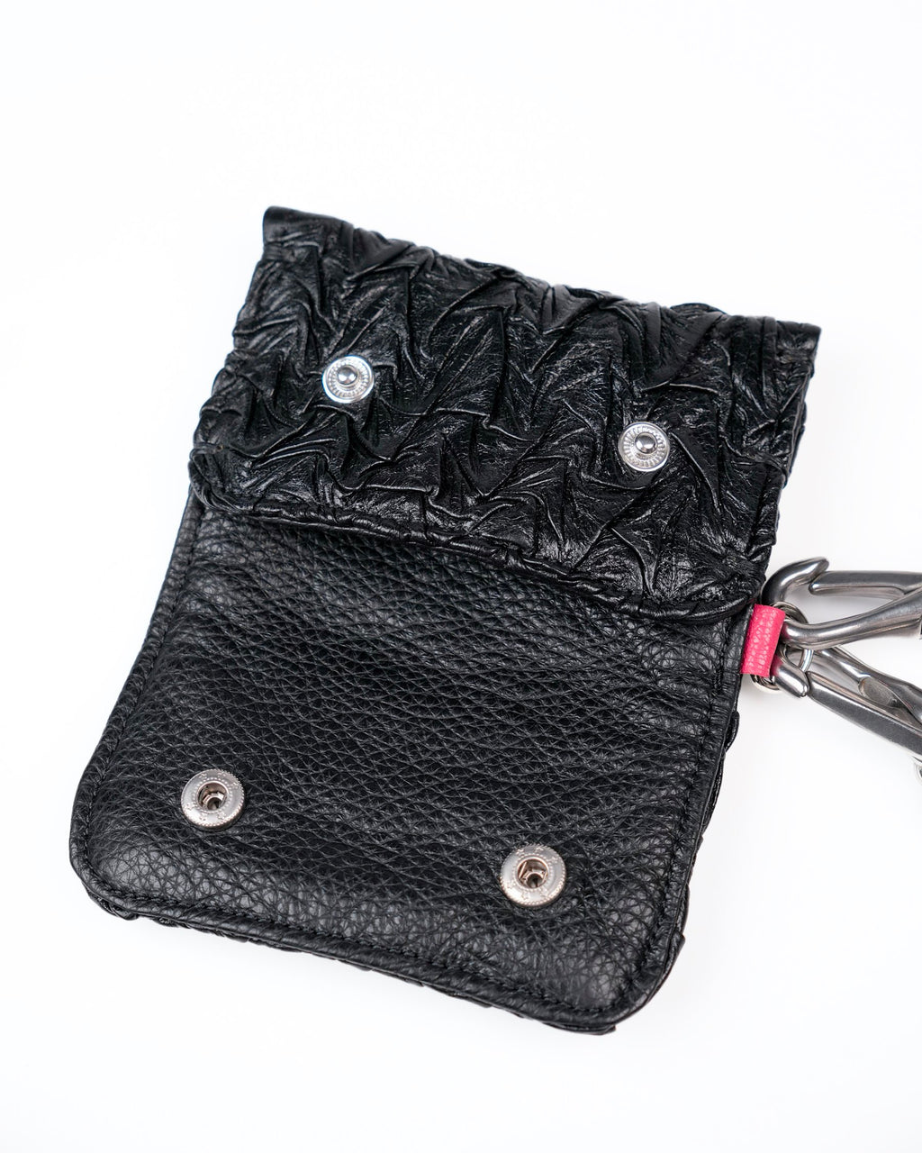 Mini Party Wallet in Black/Pink Plissé