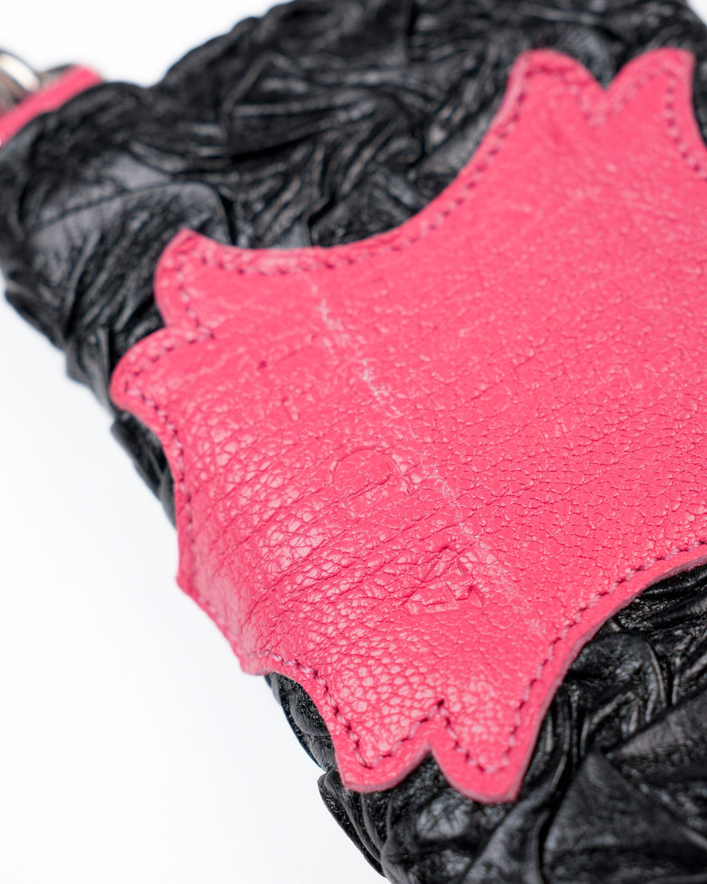 Mini Party Wallet in Black/Pink Plissé