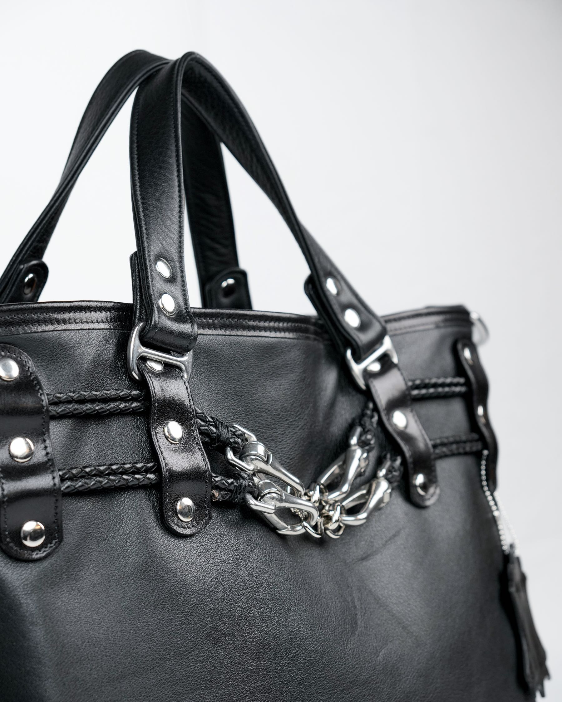 Braided Carryall Bag in Black