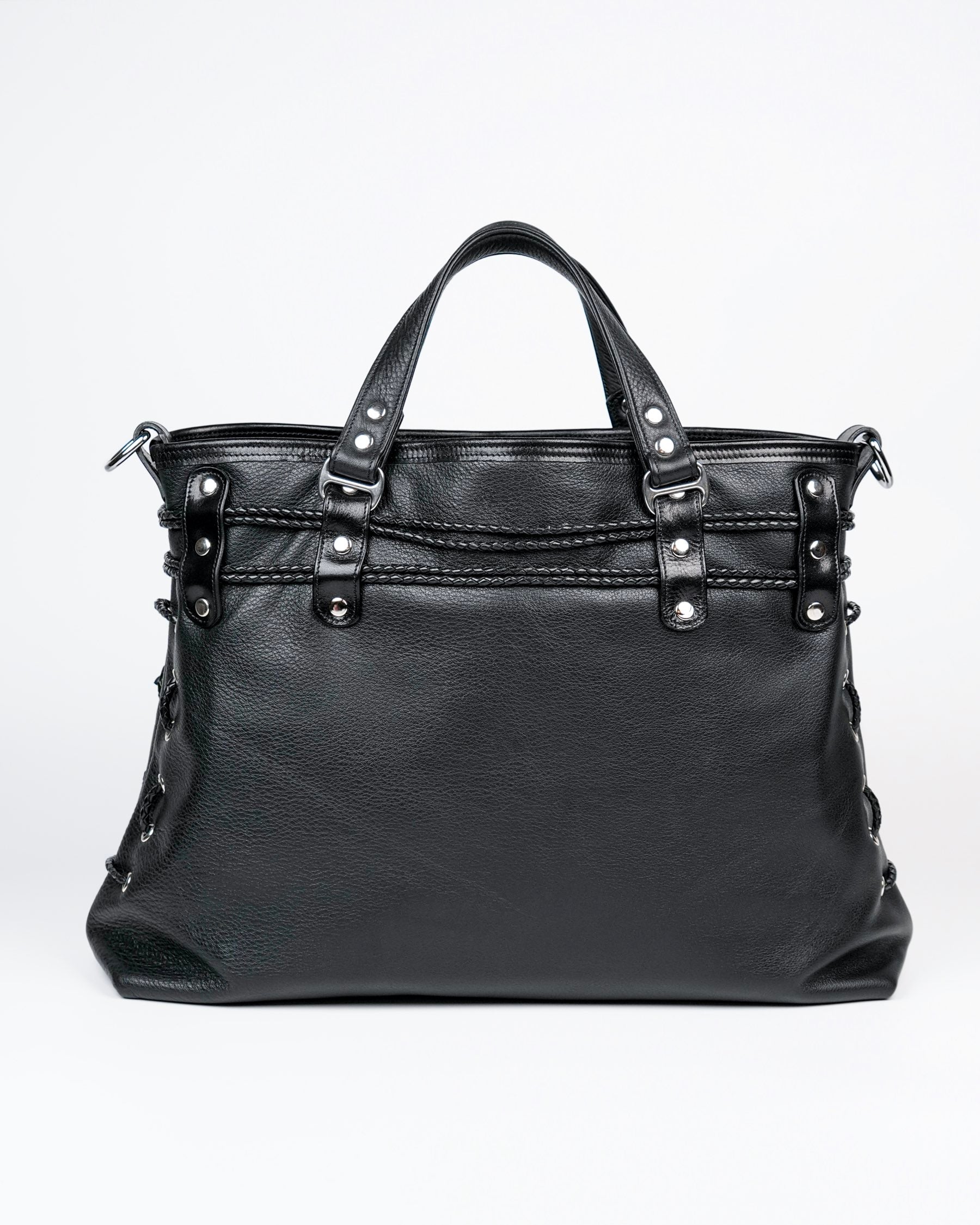 Braided Carryall Bag in Black