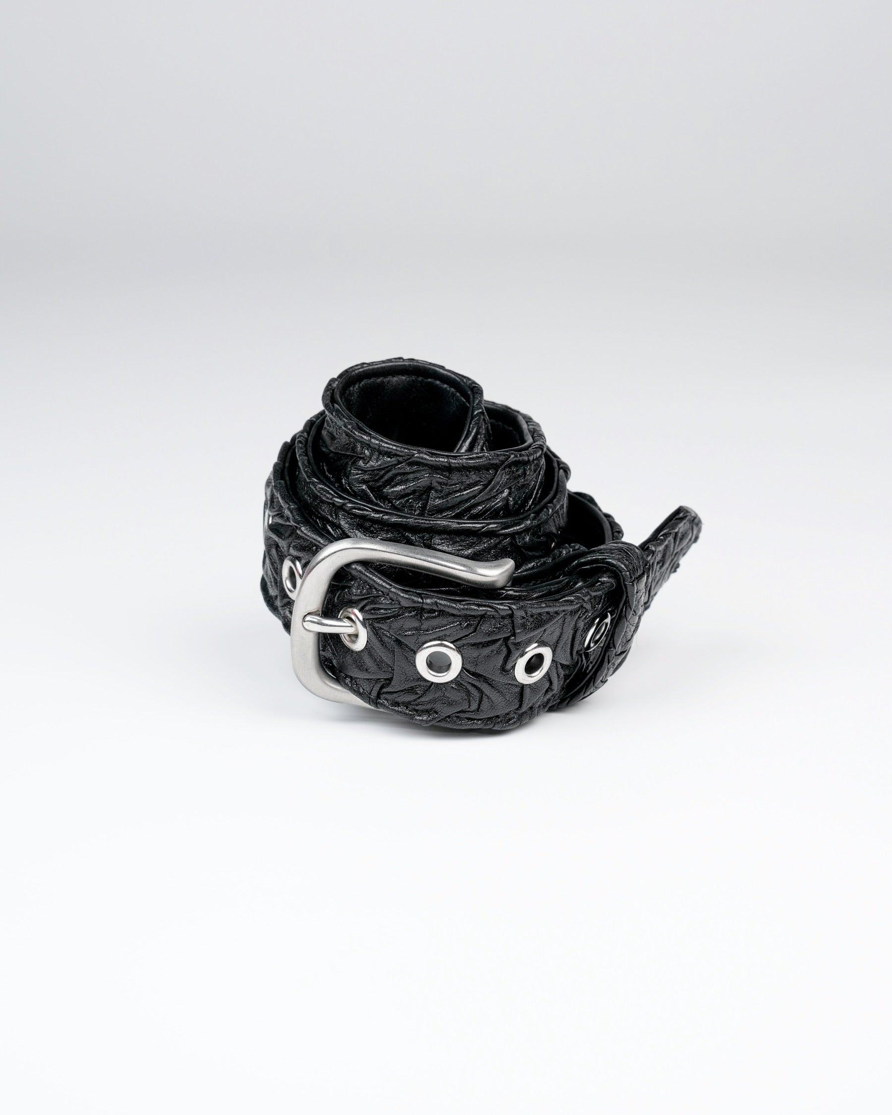 Core Belt in Black Plissé