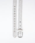 Core Belt in White Plissé