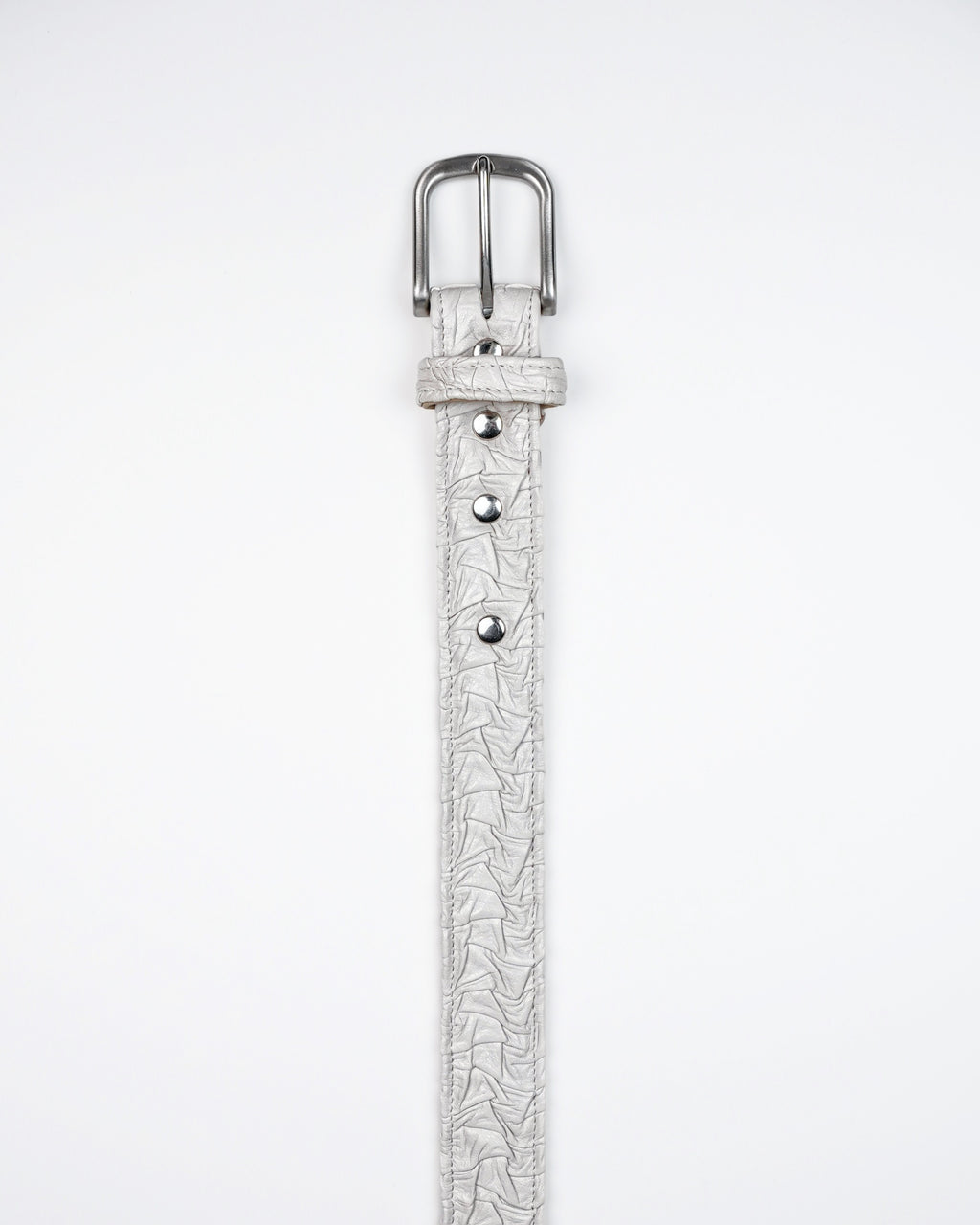 Core Belt in White Plissé