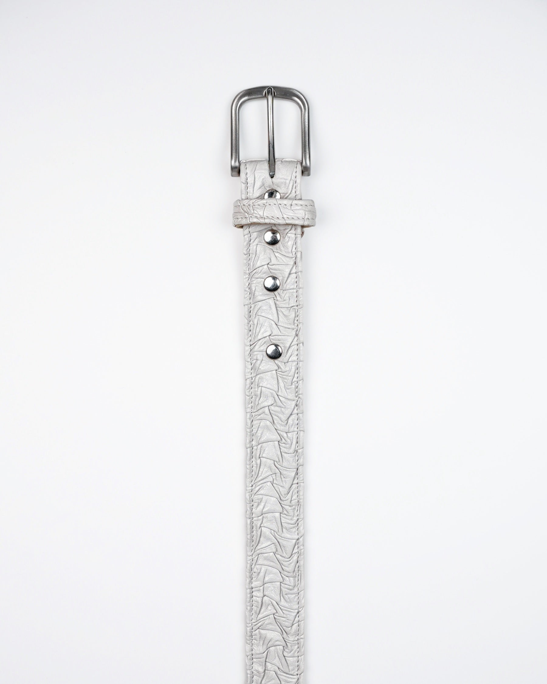 Core Belt in White Plissé
