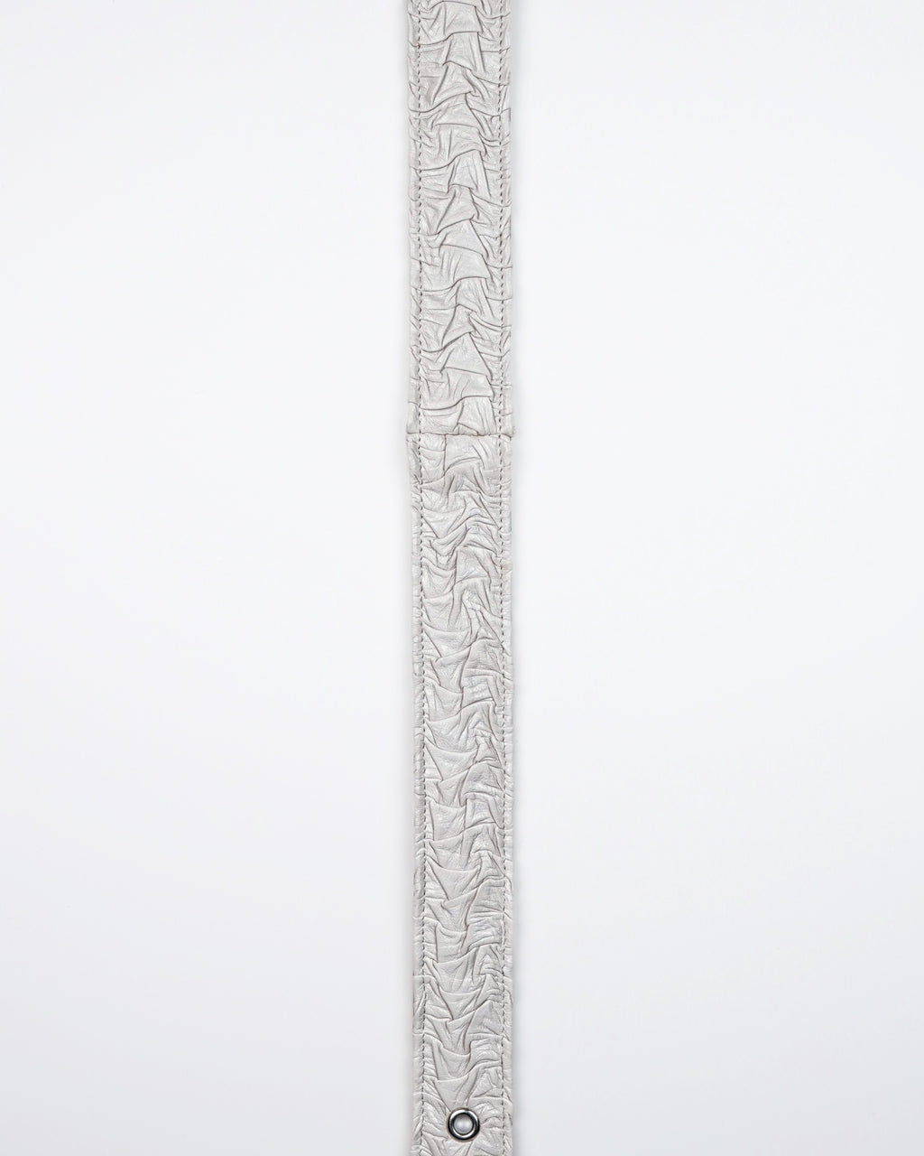 Core Belt in White Plissé
