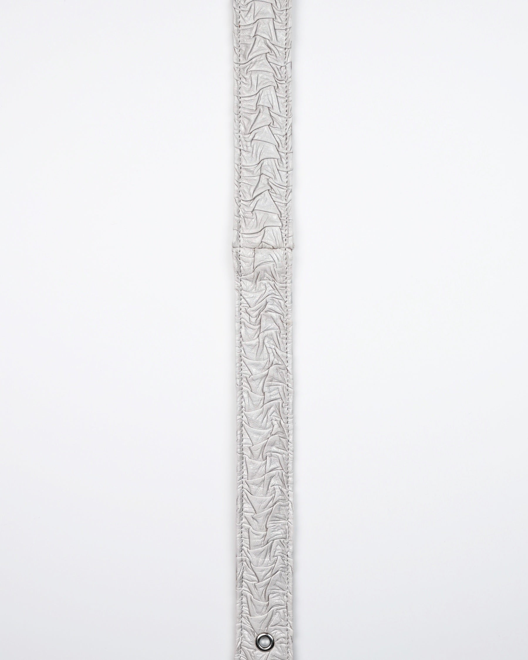 Core Belt in White Plissé