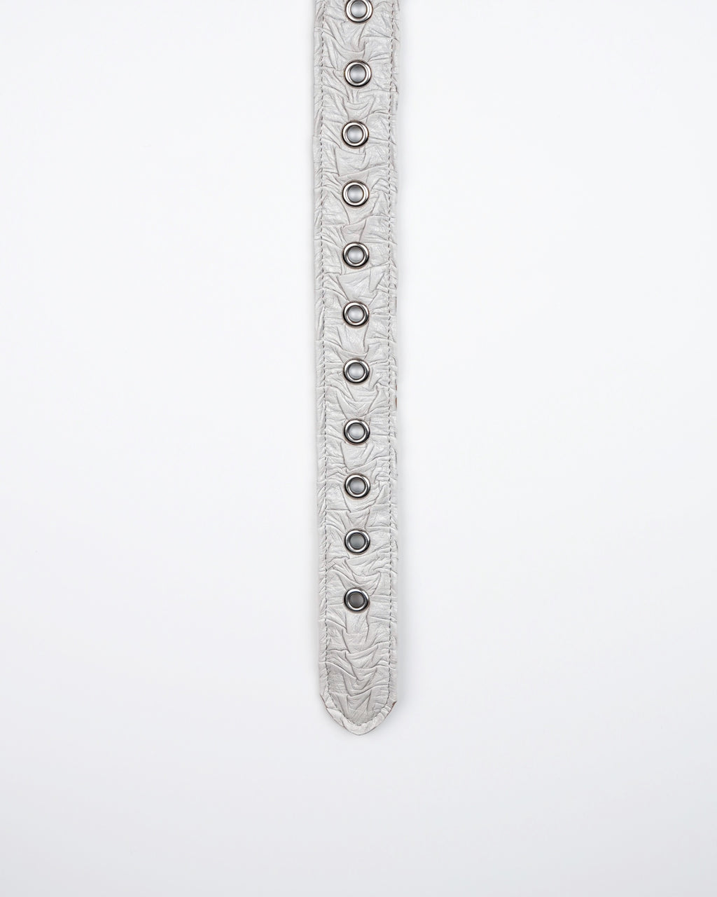 Core Belt in White Plissé