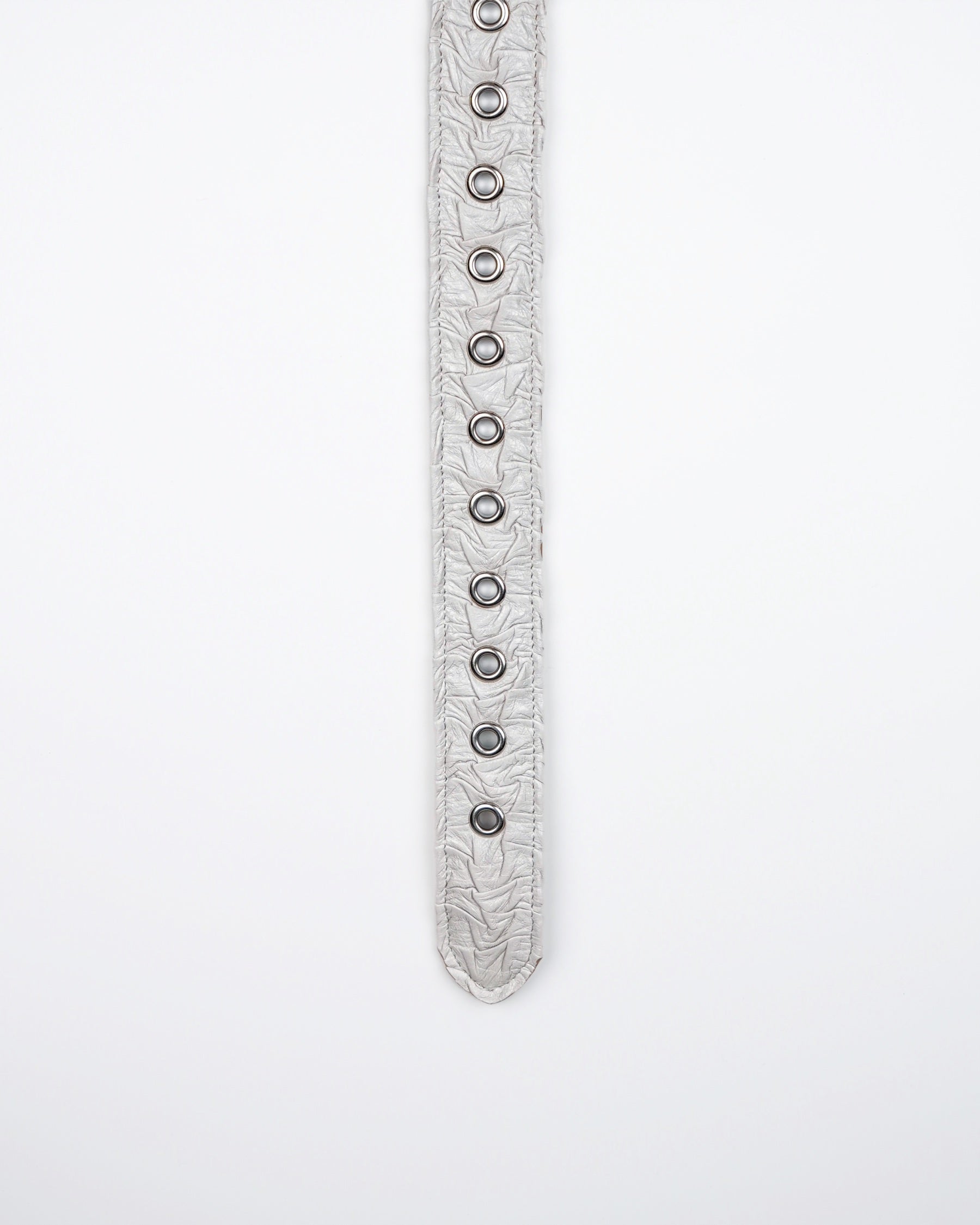 Core Belt in White Plissé