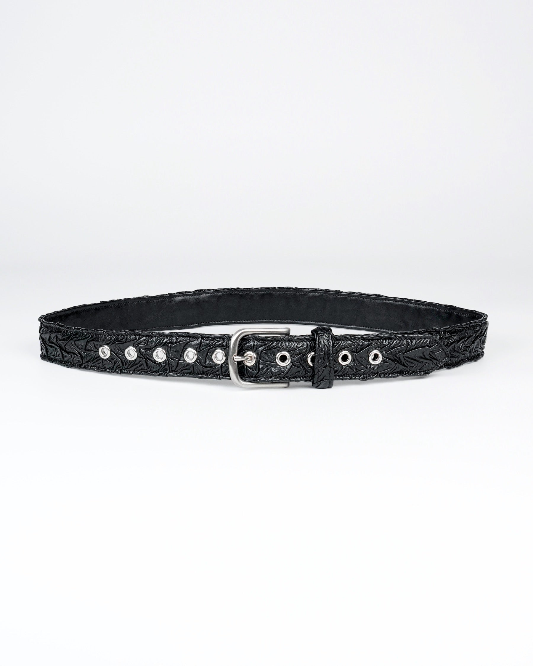 Core Belt in Black Plissé