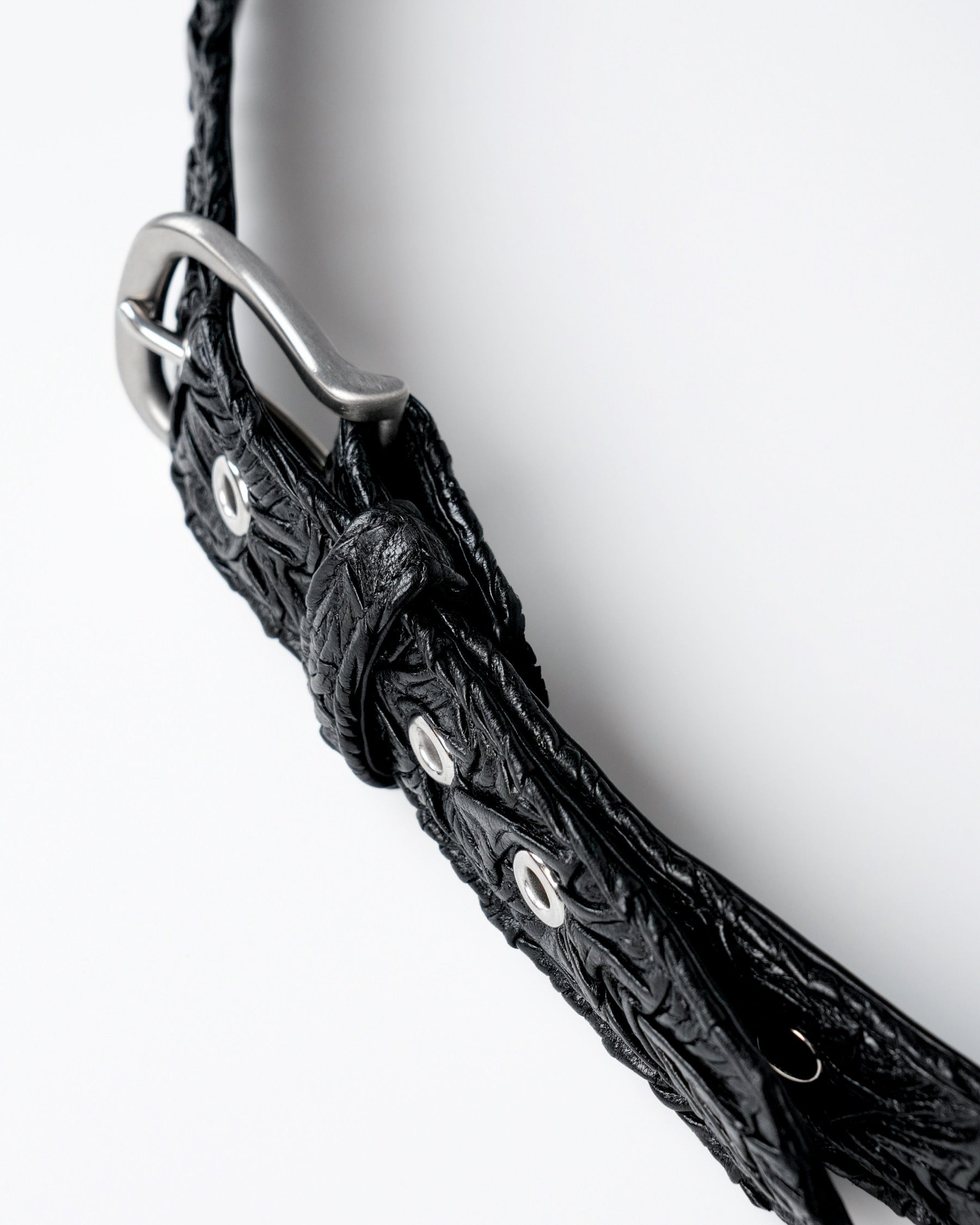 Core Belt in Black Plissé