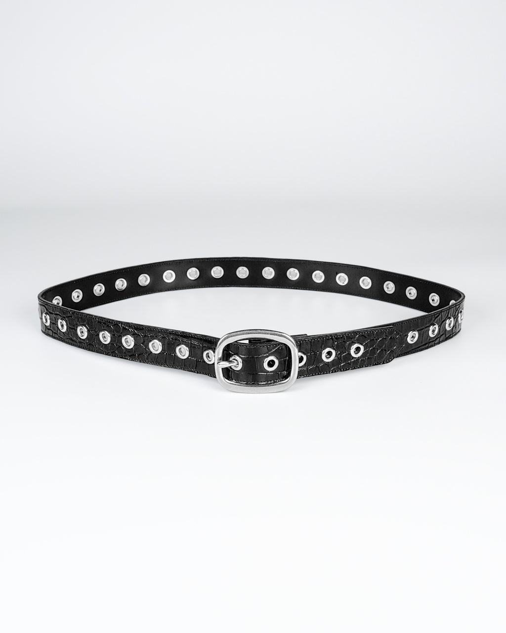 Orbit Belt in Black Croc