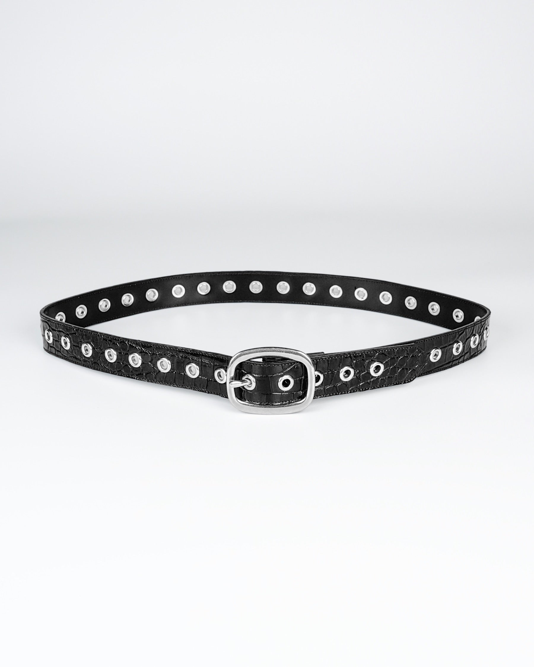 Orbit Belt in Black Croc