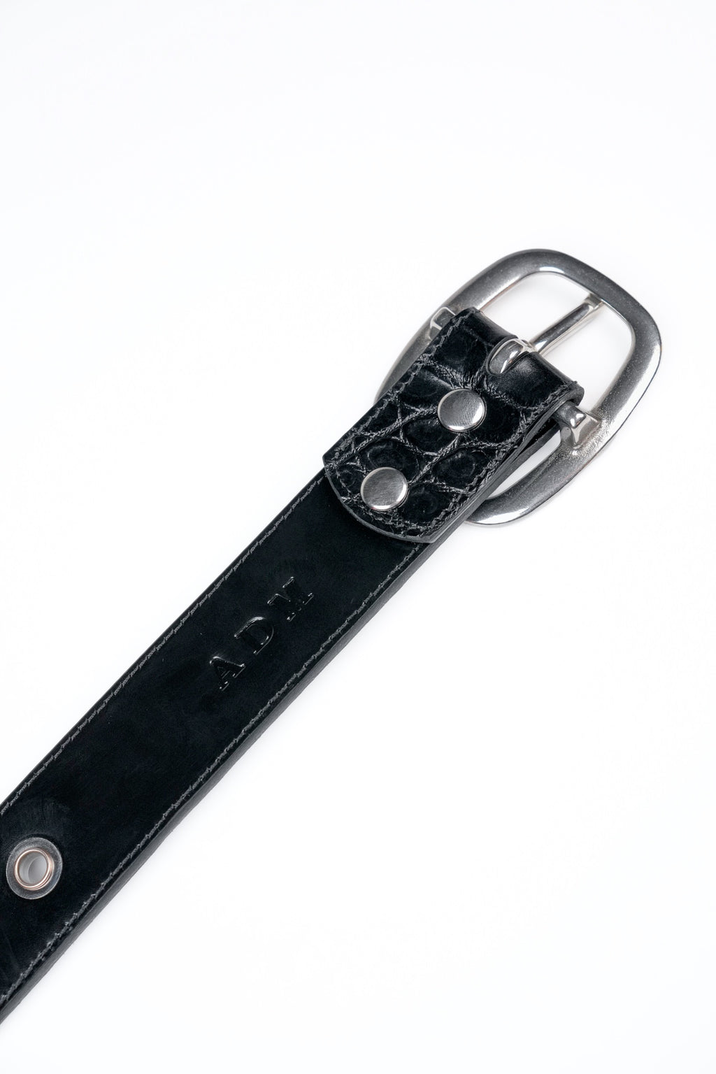 Orbit Belt in Black Croc