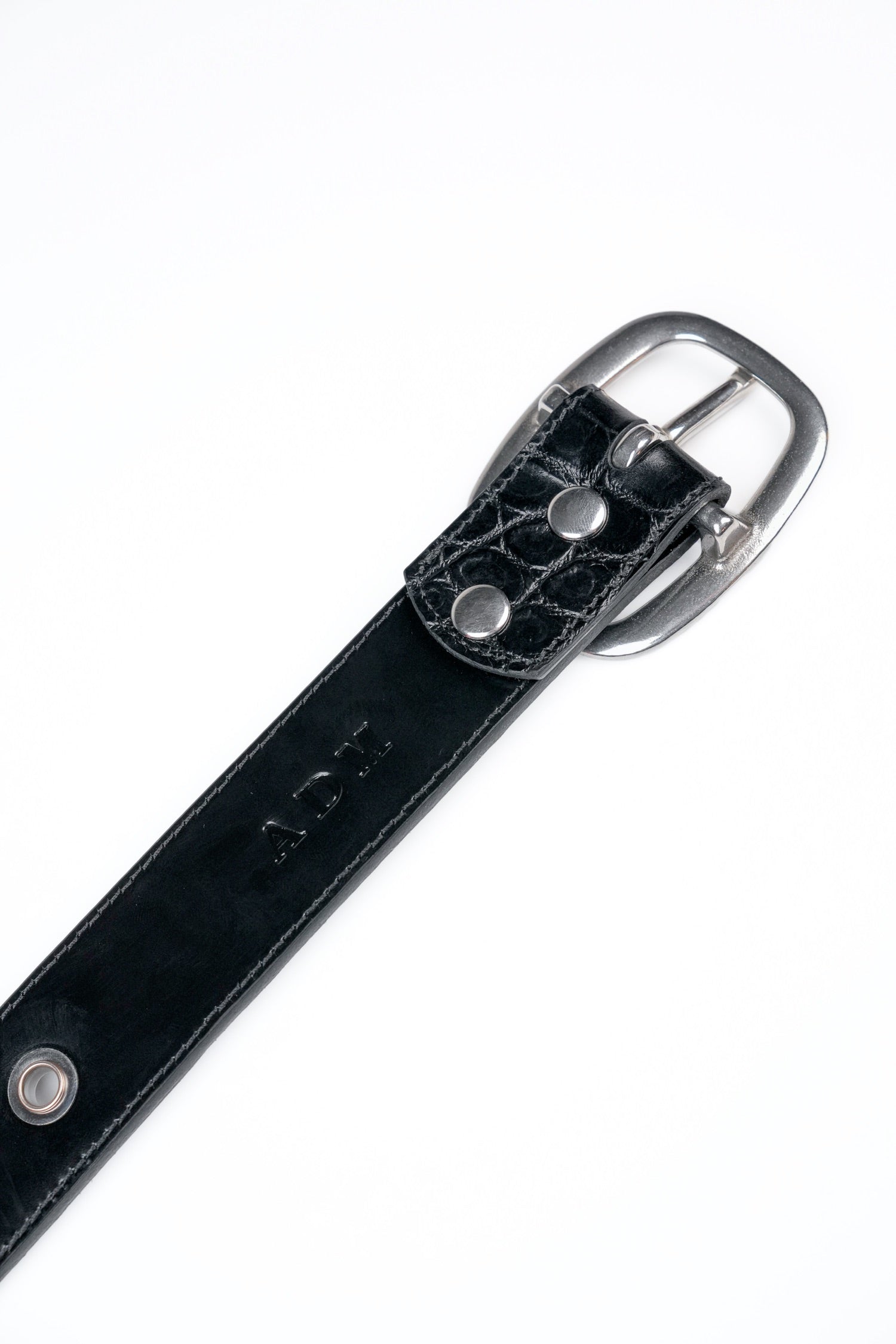 Orbit Belt in Black Croc