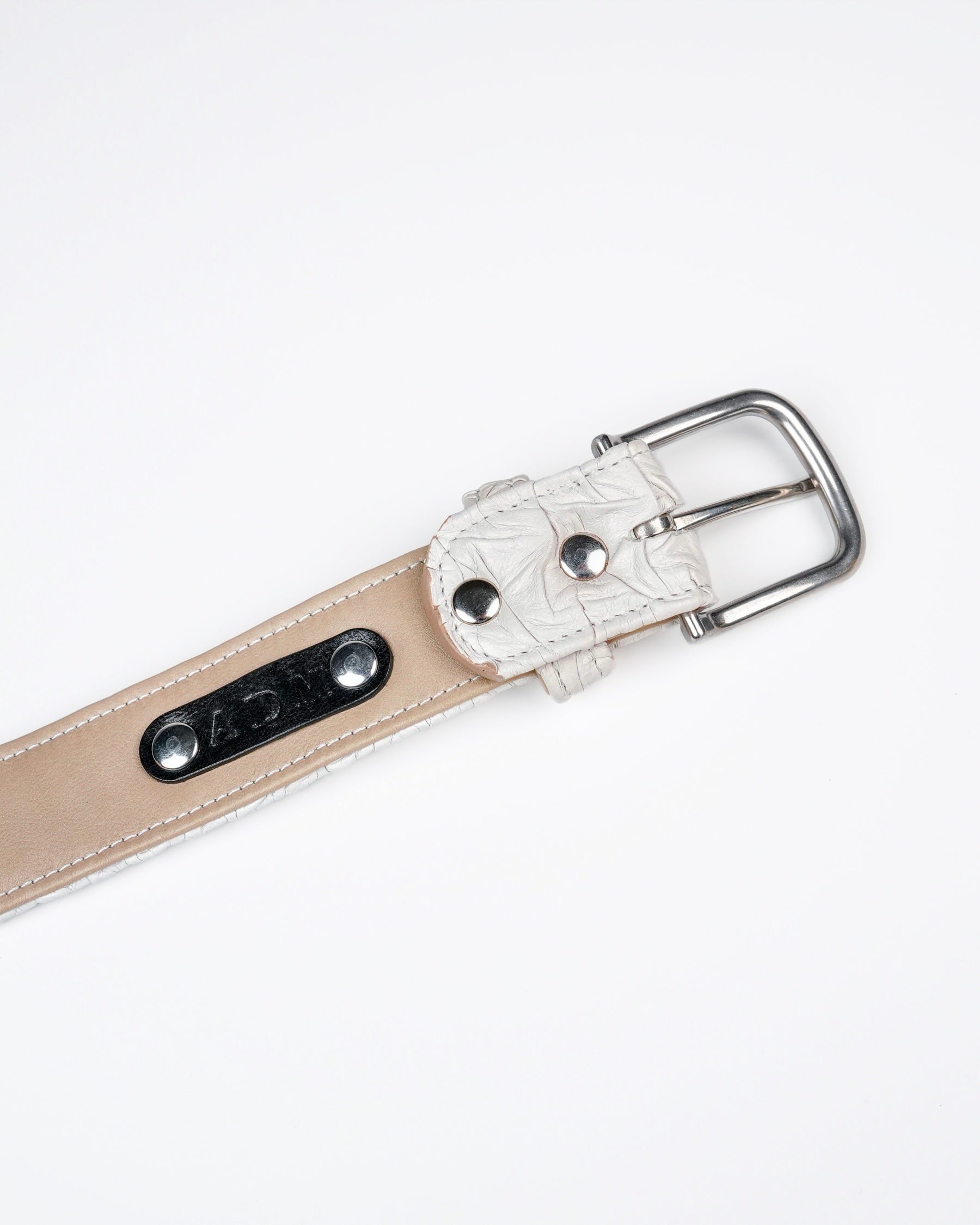 Core Belt in White Plissé