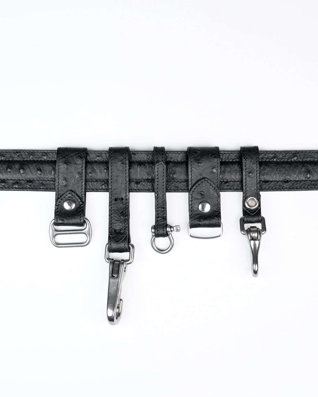 Removable Belt Charms in Black Ostrich