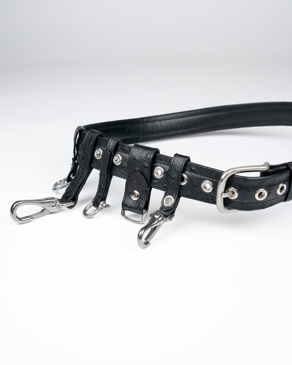 Removable Belt Charms in Black Ostrich