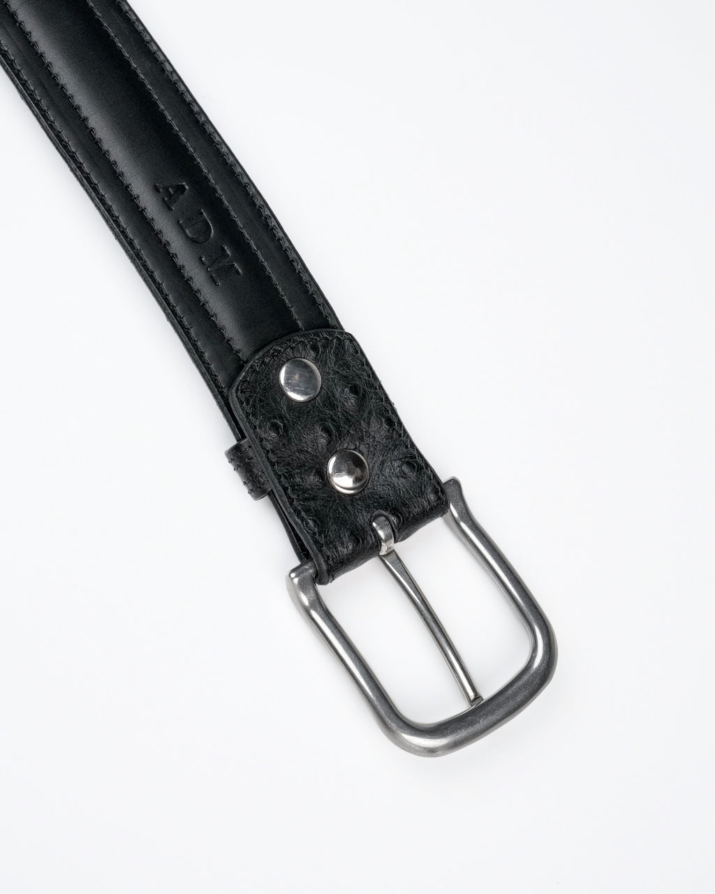 Core Belt in Black Ostrich