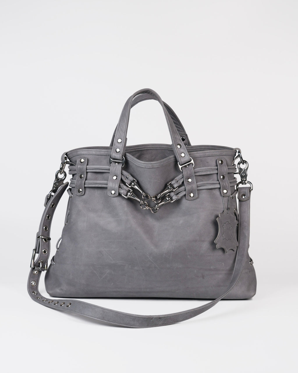 Braided Carryall Bag in Stone Grey