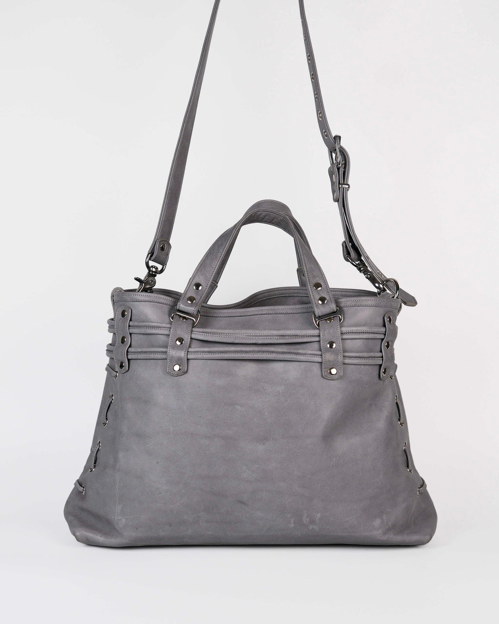 Braided Carryall Bag in Stone Grey