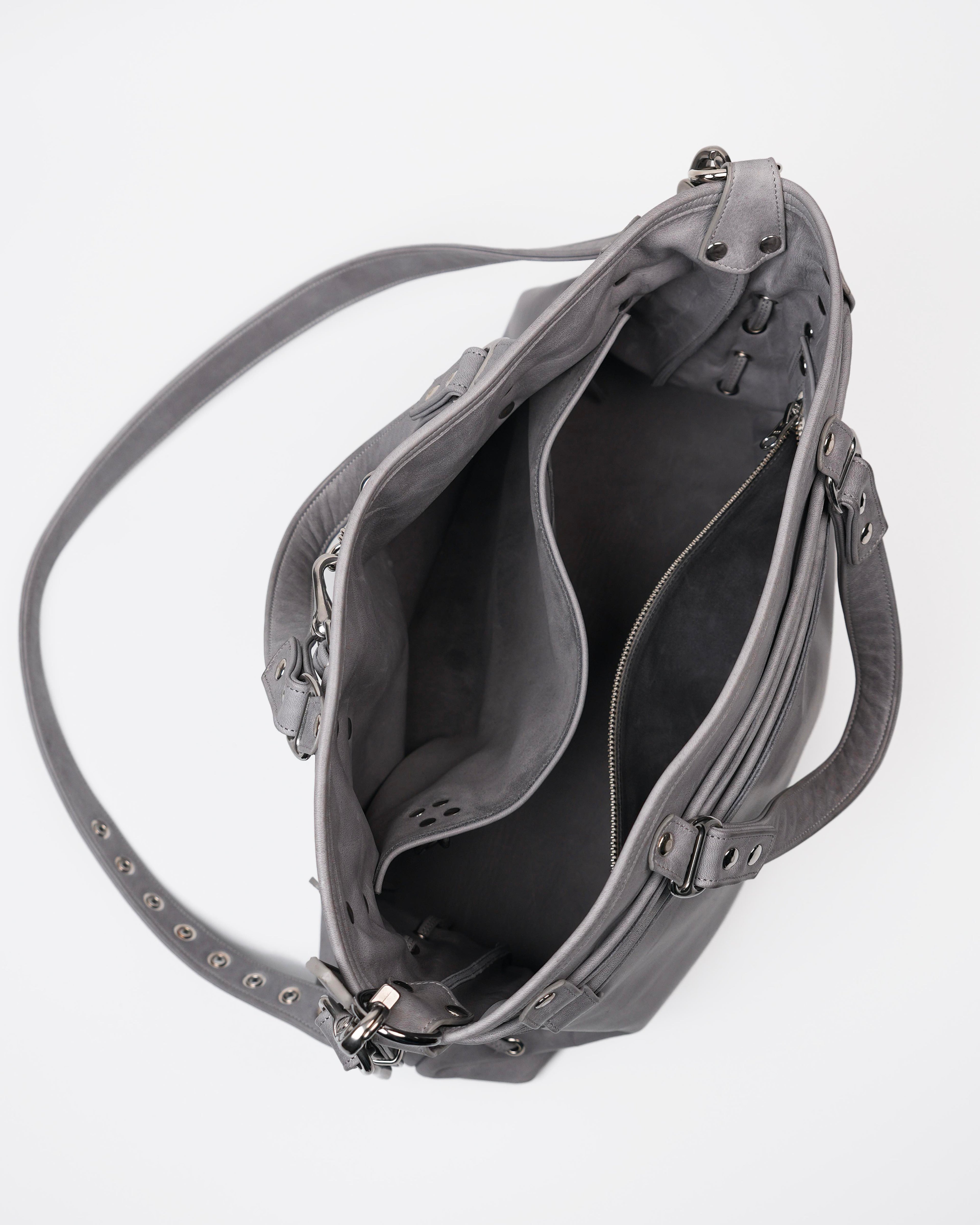 Braided Carryall Bag in Stone Grey