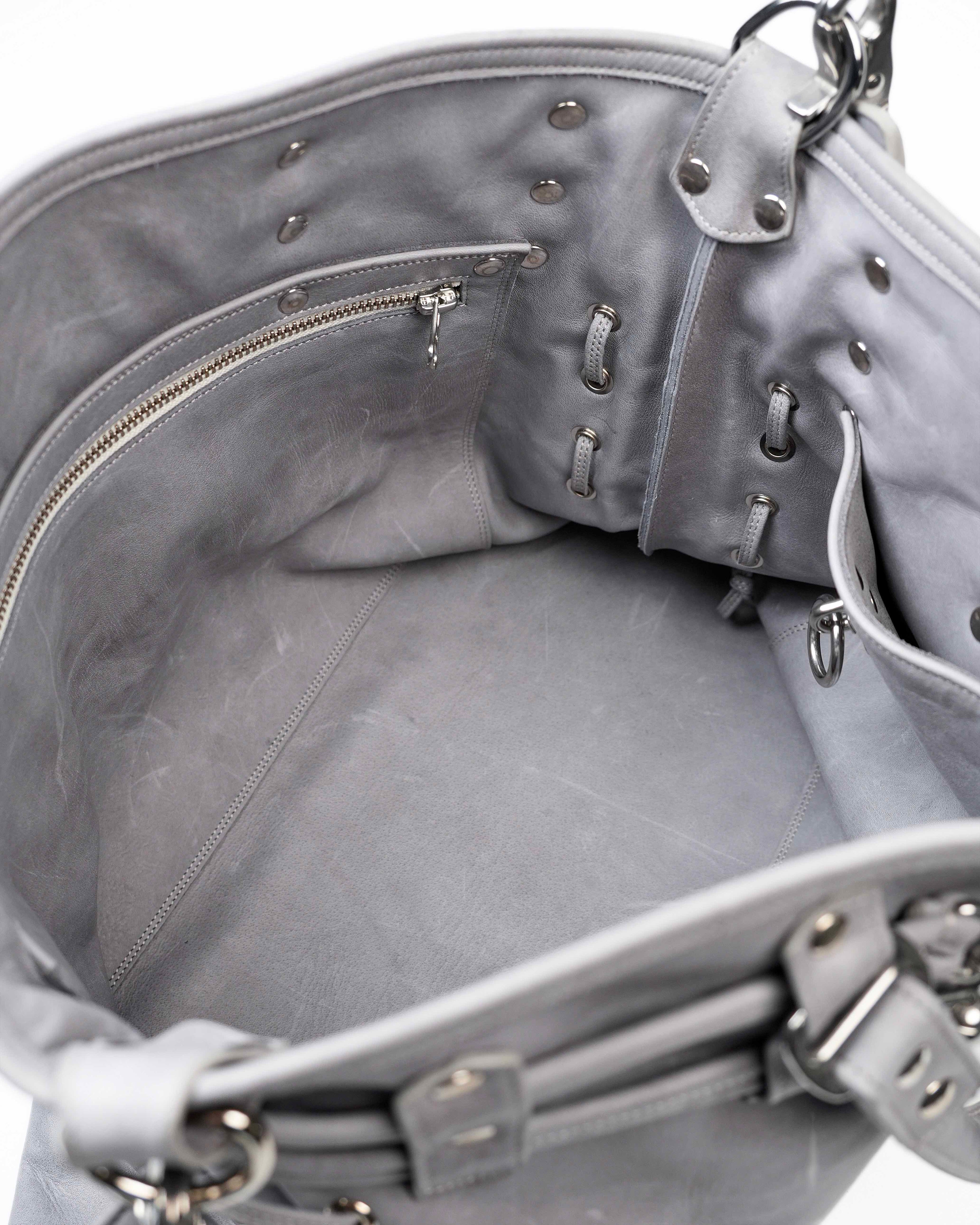 Braided Carryall Bag in Stone Grey