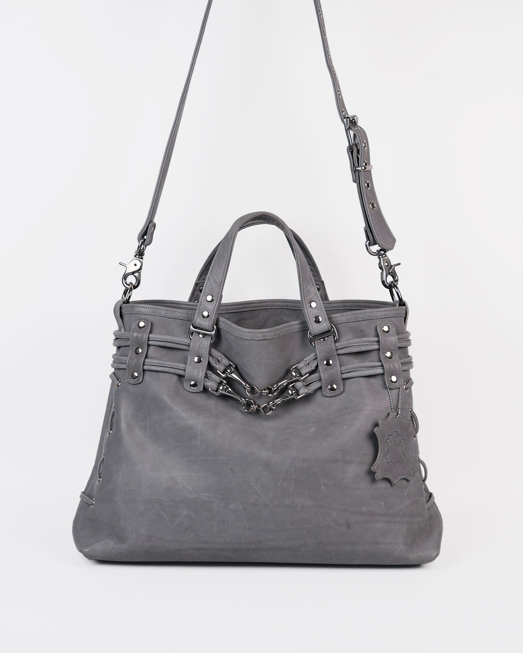 Braided Carryall Bag in Stone Grey