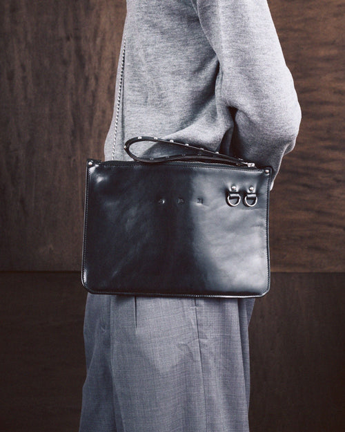 Chained Zip Pouch in Black