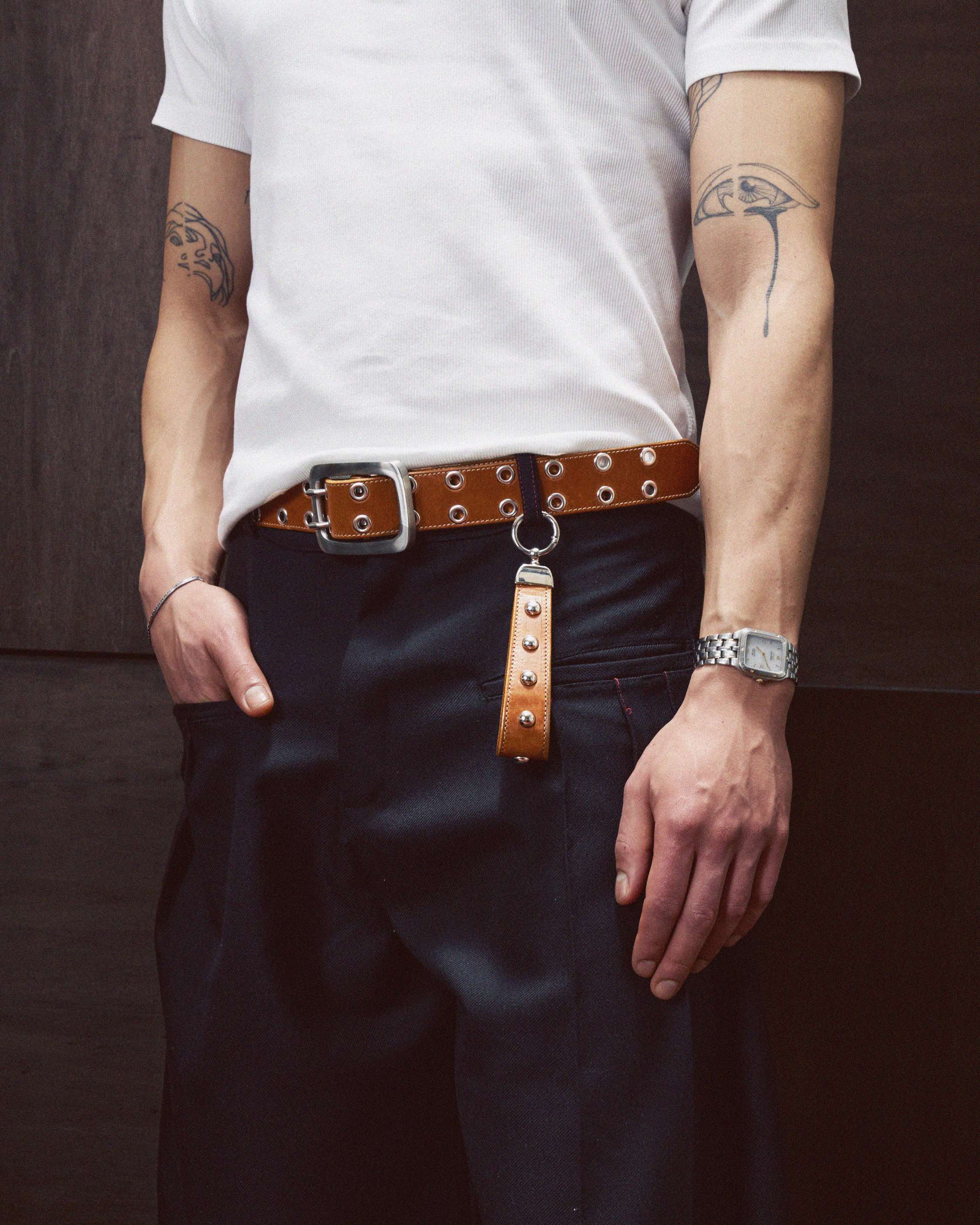 Pearl Keychain in Cognac